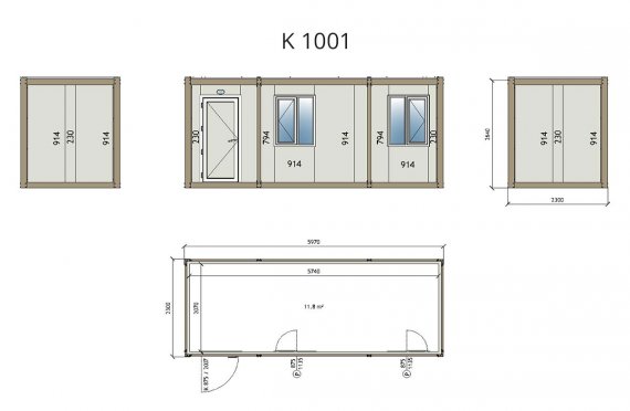 Flat Pack Ofis Konteyneri K 1001
