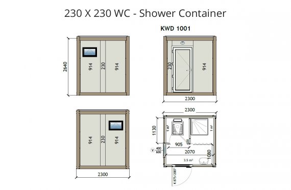 KW2 230X230 Tualet - Duş Konteyneri