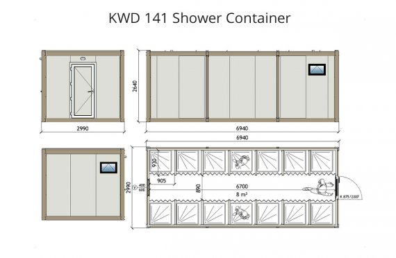 KWD 141 Duş Konteyneri