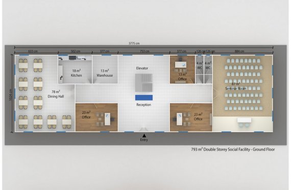 Modul Sosial Obyekt 793 m²